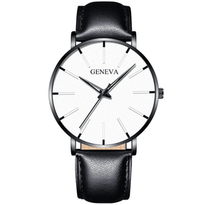 Relógio Masculino de Couro - Geneva - Elegante