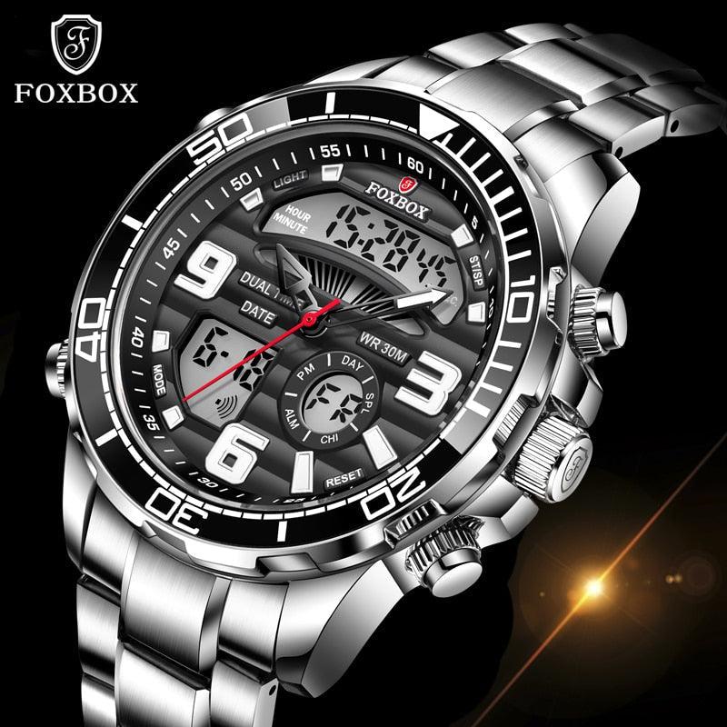 Relógio Casual Masculino FOXBOX - Aço inoxidável - Elegante